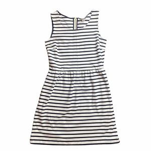 Kenar Navy Striped White Dress